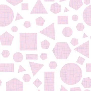 Pink linen geometric abstract vector seamless pattern Stock Illustration