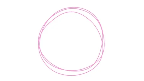 Pink lines circular frame 5 white Stock Footage 304491795