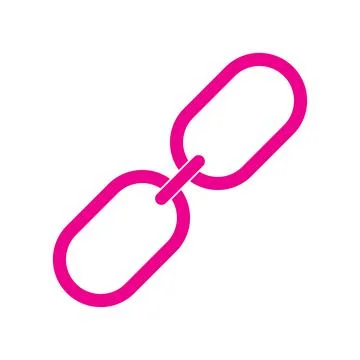 Pink link flat vector icon isolated on white background Stock Illustration