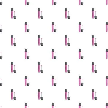 Pink lip gloss makeup cosmetics beauty pattern Illustrazione stock