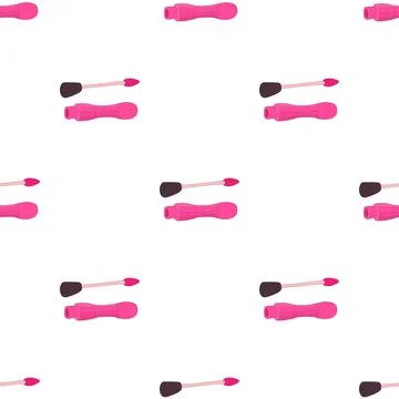Pink lip gloss pattern seamless vector 스톡 일러스트
