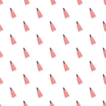 Pink lip gloss tubes repeating cosmetic pattern Stock Illustration