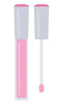 Pink lip gloss vector flat isolated Stock Illustration