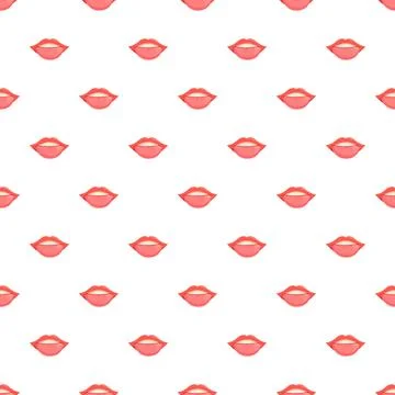 Pink lips makeup seamless repeating pattern background design Stock Illustration