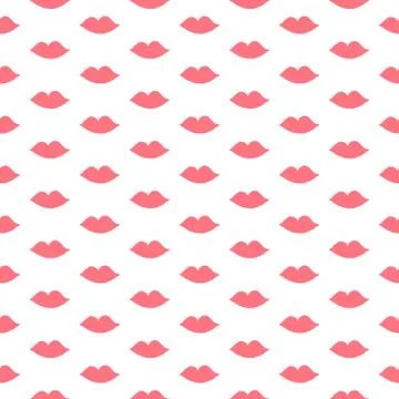 Pink lips seamless pattern Stock Illustration