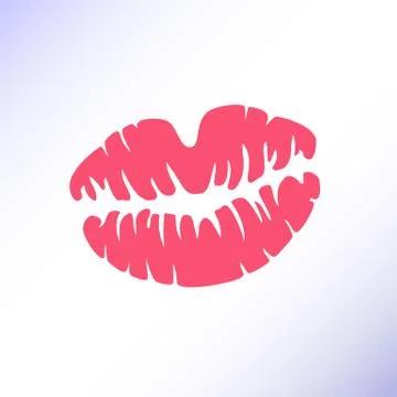 Pink lipstick kiss. Stock Illustration