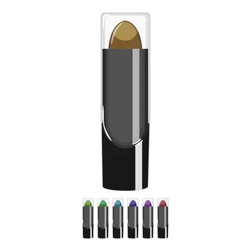 Pink lipstick makeup cartoon vector graphic Stock Illustration
