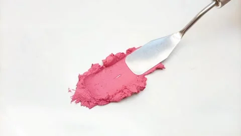 Pink Lipstick Swatch on White Background, Makeup Product Photography, Cosmetic  库存影片 334101791