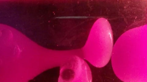 Pink liquid balls in slow motion Video stock 87872796