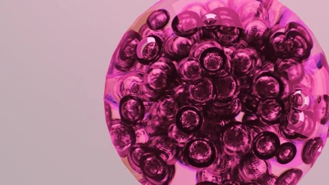 Pink Liquid Bubbles Animation - Abstract Organic Spheres Loop Stockbeeldmateriaal 319740177