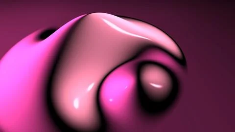 Pink liquid flowing abstract 3d organic shape rendering Stock Illustration