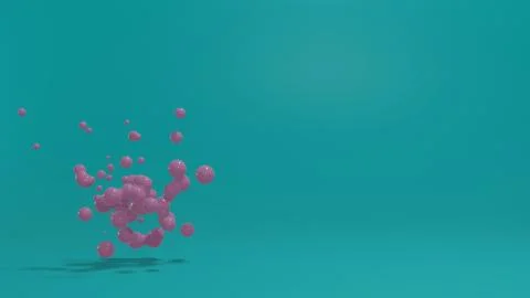 Pink liquid moving on a blue background 3D Render Stock Illustration