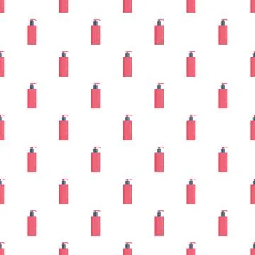 Pink liquid soap dispenser bottle seamless pattern Stock Illustration