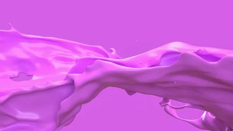 The Pink liquid splash for Abstract Background image 3d Rendering. Stock Illustration
