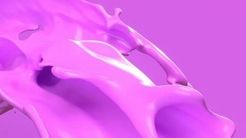 The Pink liquid splash for Abstract Background image 3d Rendering. Stock Illustration