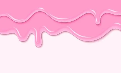 Pink liquid substance border on white background Stock Illustration