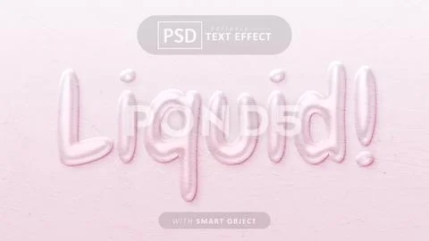 Pink liquid text effect editable PSD Template
