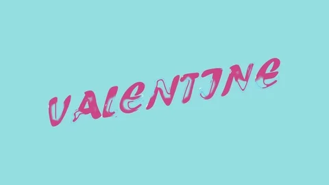 Pink liquid text motion graphic on black background, Love concept of valentine Stock Footage 122182695