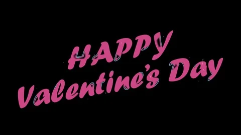 Pink liquid text motion graphic on black background, Love concept of valentine Stock Footage 122182819