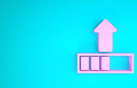 Pink Loading icon isolated on blue background. Upload in progress. Progress b イラスト素材