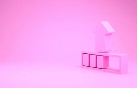 Pink Loading icon isolated on pink background. Upload in progress. Progress b Stock Illustration
