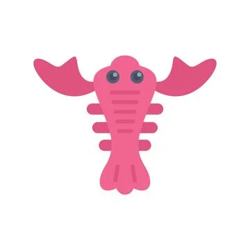 Pink lobster looking forward with big eyes Stock Illustration