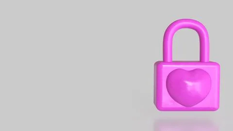 The Pink lock for security concept 3d Rendering.. Stockillustratie