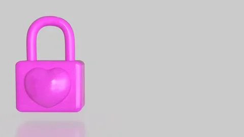 The Pink lock for security concept 3d Rendering.. Stockillustratie