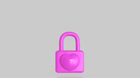 The Pink lock for security concept 3d Rendering.. Stockillustratie