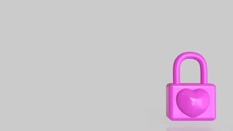 The Pink lock for security concept 3d Rendering.. Stock Illustration