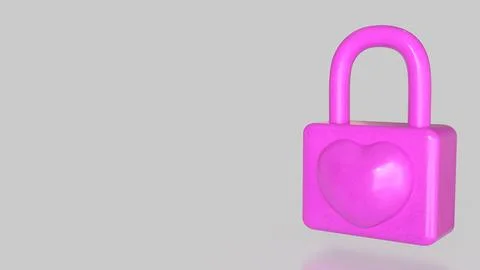 The Pink lock for security concept 3d Rendering.. Stock Illustration