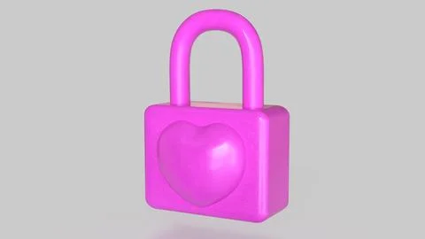 The Pink lock for security concept 3d Rendering.. Stockillustratie