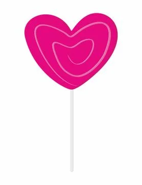 Pink lollipop in the shape of a heart Stock Illustration