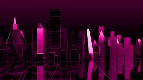 Pink Loop Abstract Digital City.Technology And Connection Concept Stock Footage 108589961