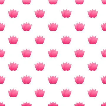 Pink lotus flower pattern creating a seamless background Illustrazione stock