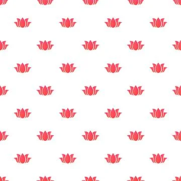 Pink lotus flower pattern repeating seamless background Illustrazione stock