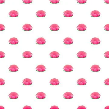 Pink lotus flower seamless pattern on white background 库存插图