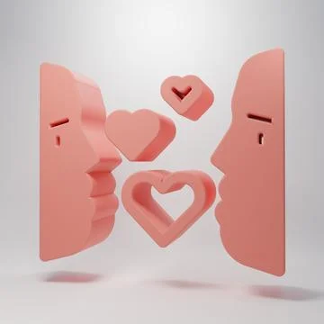Pink Love at first sight icon isolated on pink background. Minimalism conce.. Stock Illustration