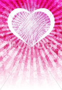 Pink love heart light rays background Stock Illustration
