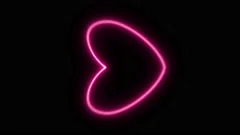 Pink love neon sign. Beating heart. Anim... | Stock Video | Pond5
