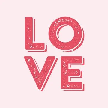 Pink love text Stock Illustration