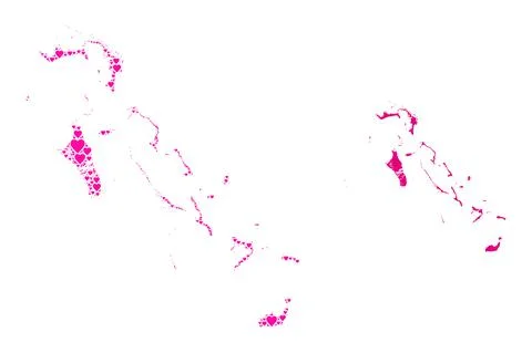 Pink Lovely Pattern Map of Bahamas Islands Illustrazione stock