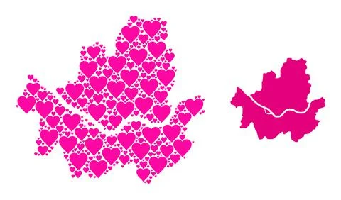 Pink Lovely Pattern Map of Seoul Municipality Stockillustratie