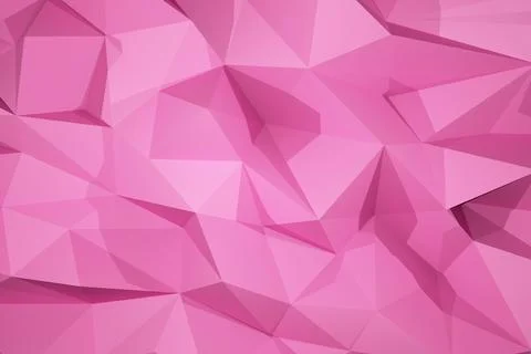 Pink low poly background 3d render color Stock Illustration