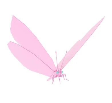 Pink low poly butterfly Stock-Illustration