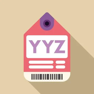 Pink luggage tag with bar code and yyz airport code Stock-Illustration