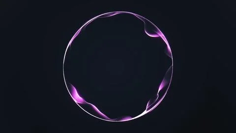 Pink luminous particle ring on black background for science innovation, abs.. イラスト素材