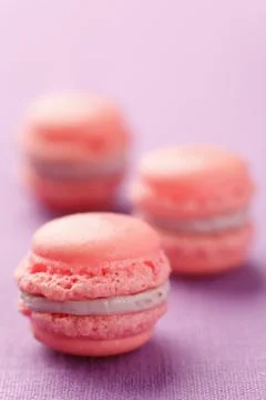 Pink macarons in a box Stock Photos