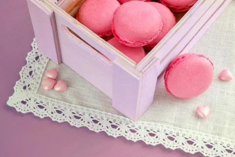 Pink macarons Stock Photos