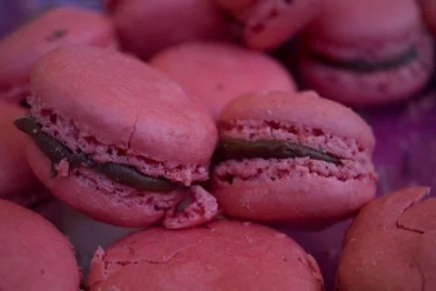 Pink macarons Stock Photos